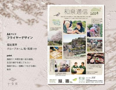 福祉施設さまのグループホームでの1年を振り返る通信を制作（A4片面サイズ）
ました
