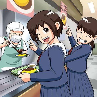 学校生活のイラストを制作しました