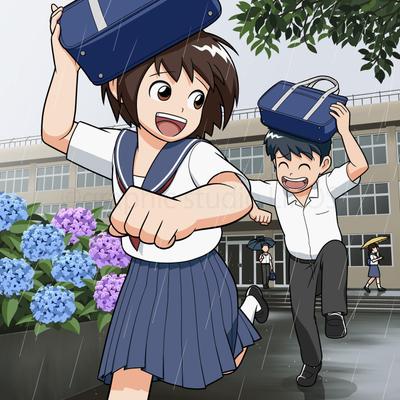 学校生活のイラストを制作しました