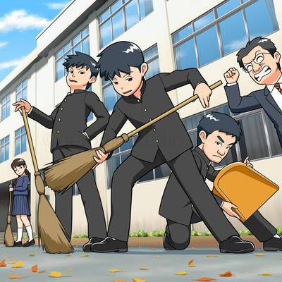 学校生活のイラストを制作しました