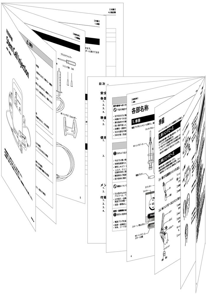 美容機器の取扱説明書を作成しました