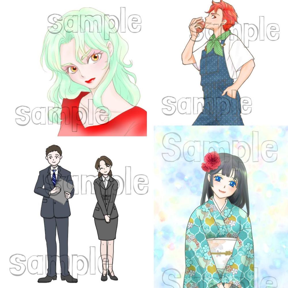 画像サンプル用にこれまで描いた作品をまとめました