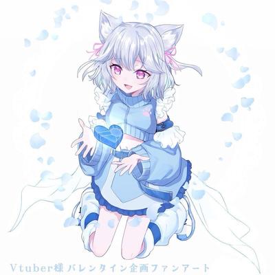 Vtuberの二次創作バレンタインイラストのコンペ応募作品を制作しました