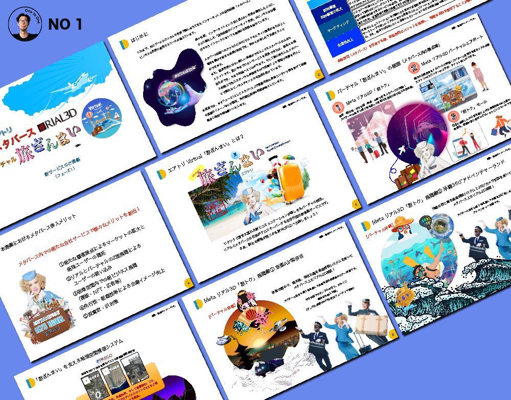 メタバース上での旅体験「バーチャル旅三昧」企画提案書NO1を作り
ました