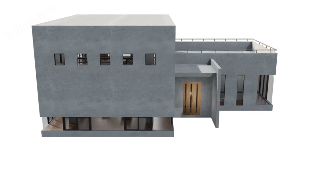 【3DCG】RC造のモダンな住居と背景の3Dモデルを制作しました