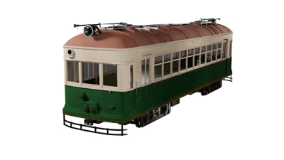 【3DCG】レトロな電車の3Dモデルを制作しました