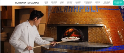 イタリアンレストランのホームページを作成しました