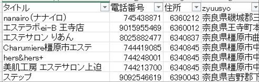 新規営業している企業様へグーグルマップや某媒体の店舗情報リストを納品しました