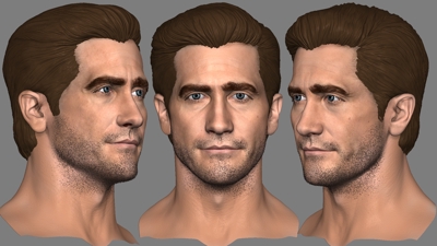 3DCGソフト”Zbrush”を用いて、著名人(JakeGyllenhaal)の頭部モデリングをしました