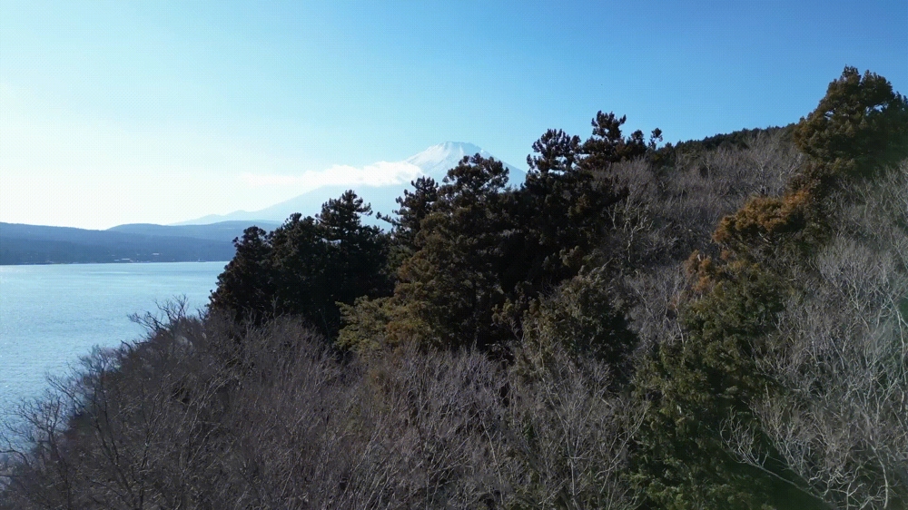 山中湖でドローンを使った空撮を行い、動画として編集しました