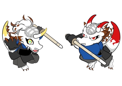 剣道大会のマスコットキャラクターを作成しました