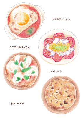 食べ物イラスト（４点）
イタリアンを描きました