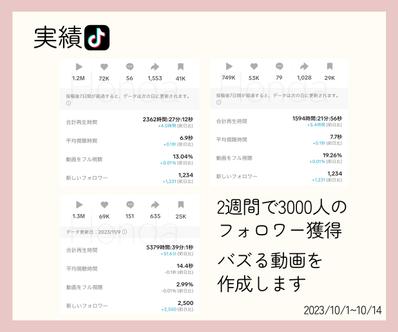 TikTok運用実績 / 再生数100万回超えの動画を複数作成しました