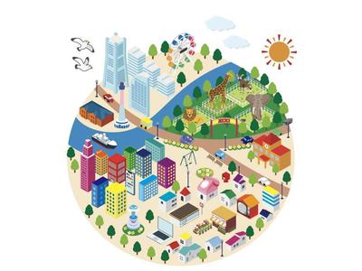 横浜ケーブルビジョン様の総合パンフレット表紙で使用される地図をデザインしました