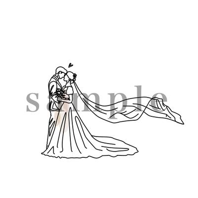 結婚式のウェルカムボード用の
イラストを描かせていただきました