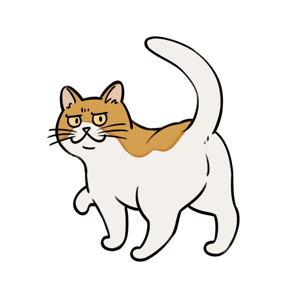 グッズに使用する猫のイラストを描きました