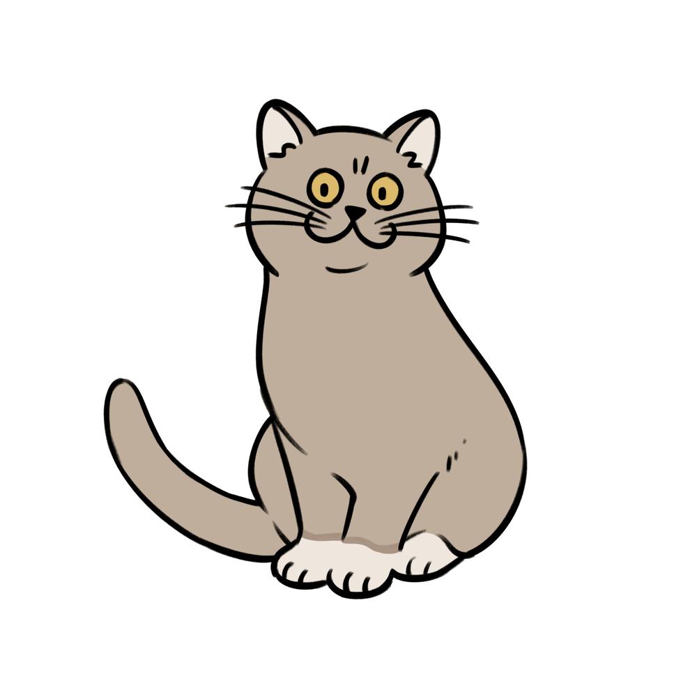 グッズに使用する猫のイラストを描きました