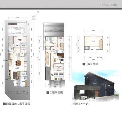 間取りご提案のサンプルになります。今回はガレージ、ロフト付きの木造住宅を作成しました