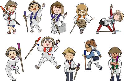 お遍路さんのミニキャライラストを制作しました