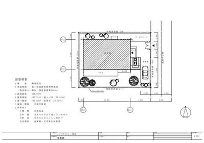 住宅配置図　JWCADで作図しました