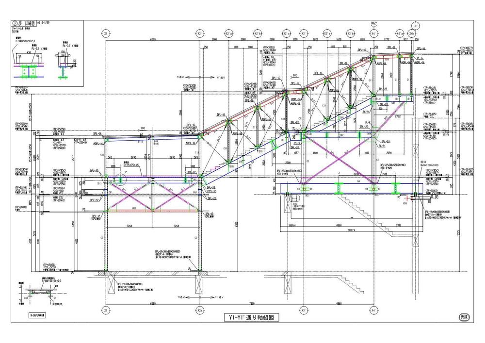 階段鉄骨　作図致しました