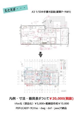 手書き図面から配線図を作成しました