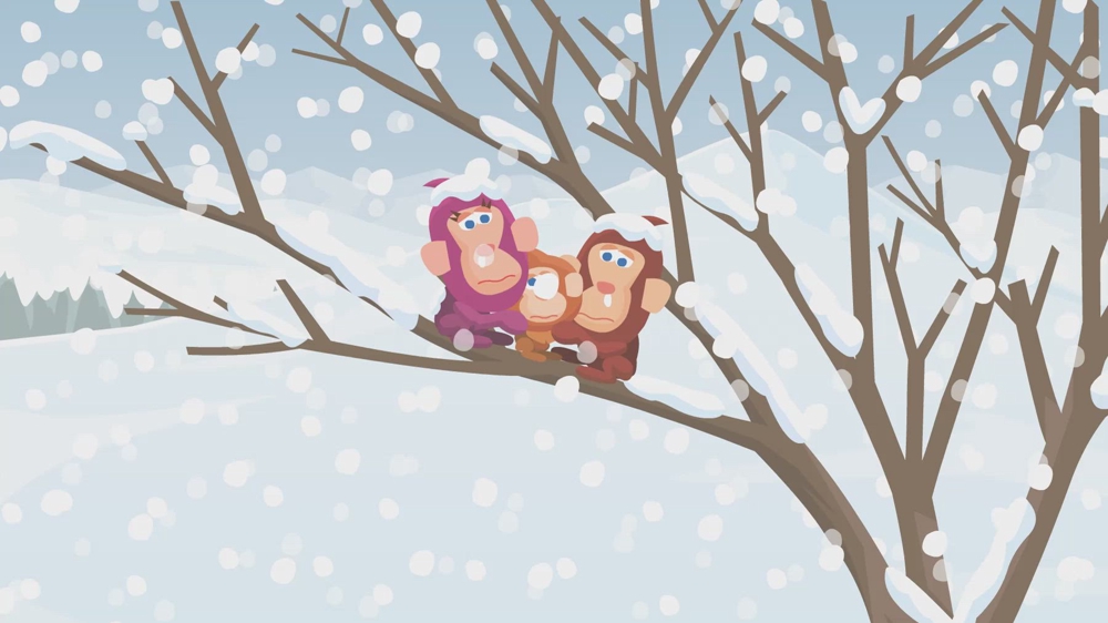 「冬の挨拶」のグリーティングカード用に、アニメーションを制作しました