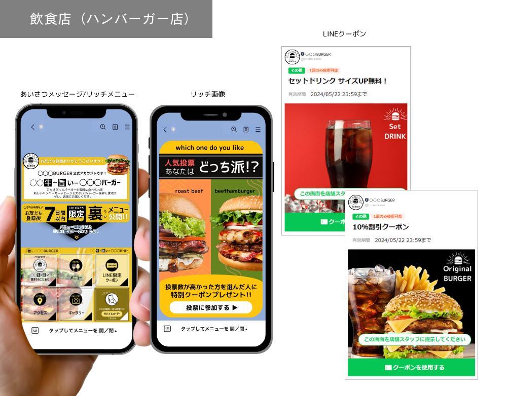 飲食店（ハンバーガー屋）さんのLINE公式アカウントを作成しました