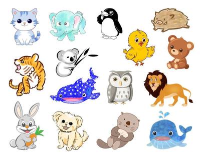 様々なタッチで動物キャラクターを作成しました