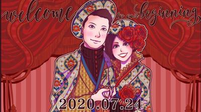 結婚式のウェルカムボードを描かせて頂きました