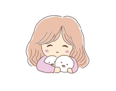 ぬいぐるみを抱く少女のイラストを作成しました