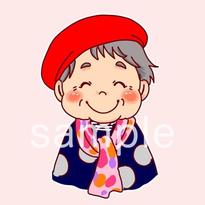 名刺の似顔絵をご依頼いただきニコニコした笑顔の似顔絵を作成しました