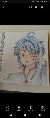 娘の誕生日に、娘の推しであるキャラクターを描いてみました