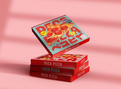 1ピースから購入できるキッチンカー販売のペコピザのパッケージデザインを作成しました