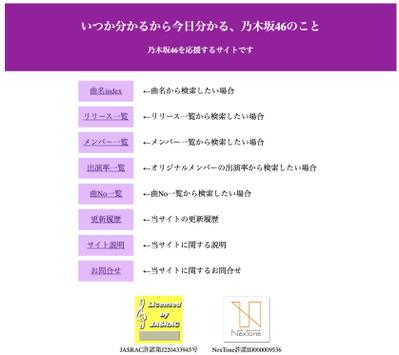 アイドルグループの情報提供サイト(非商用による個人サイト)を構築いたしました