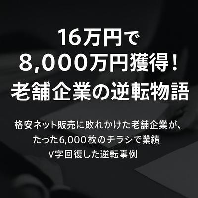 16万円のチラシ戦略で、3件の年間契約と8,000万円の案件獲得に成功しました