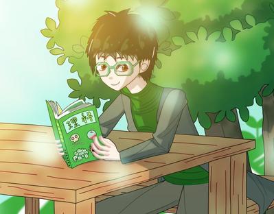 小学校教師の男性キャラクターを描きました