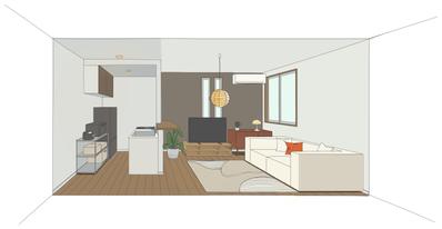 住宅の手書きパースを作成しました