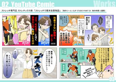 ストレッチ専門店様のYouTube用広告漫画を制作致しました