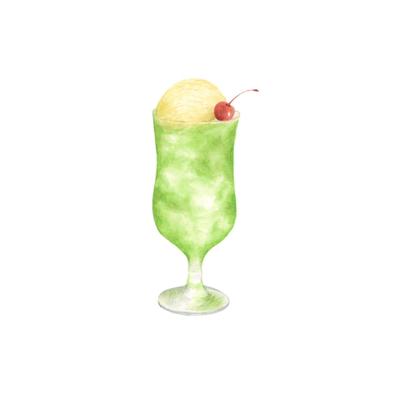クリームソーダのイラストを制作しました