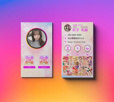 インスタ風名刺（美容師：ネイリスト／アイリスト）を作成しました