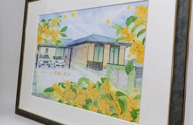 個人のお客様にご依頼を頂き、結婚記念日用の水彩画を制作しました