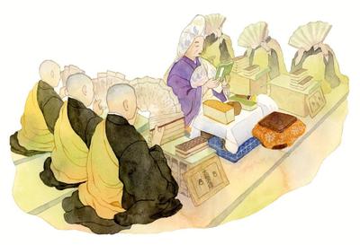 コンペ応募用にお寺法要のイラストを制作しました