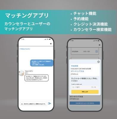 ユーザーとカウンセラーのマッチングアプリを開発しました