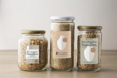 【商品ラベル】海外向け米粉パスタのラベルデザインを作成しました