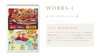 オーガニックカフェメニュー表ました