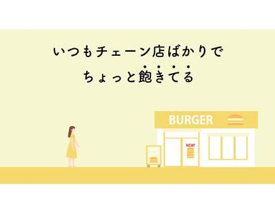 個人経営飲食店紹介アプリの広告動画(「いつもの食事をチョット変えたい」20～40代の会社員向け)ました