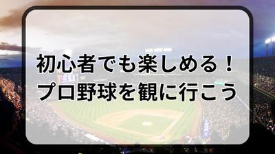 プロ野球を初めて球場で観戦したい方に向けて、準備の手順や当日の観戦の流れを解説しました