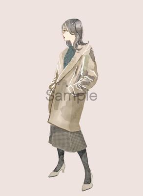 【オリジナルイラスト】20代向けファッション雑誌に掲載のファッションイラストを想定して制作しました