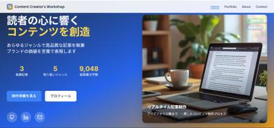 Content Creator's Workshopという、架空の記事投稿サイトを制作しました